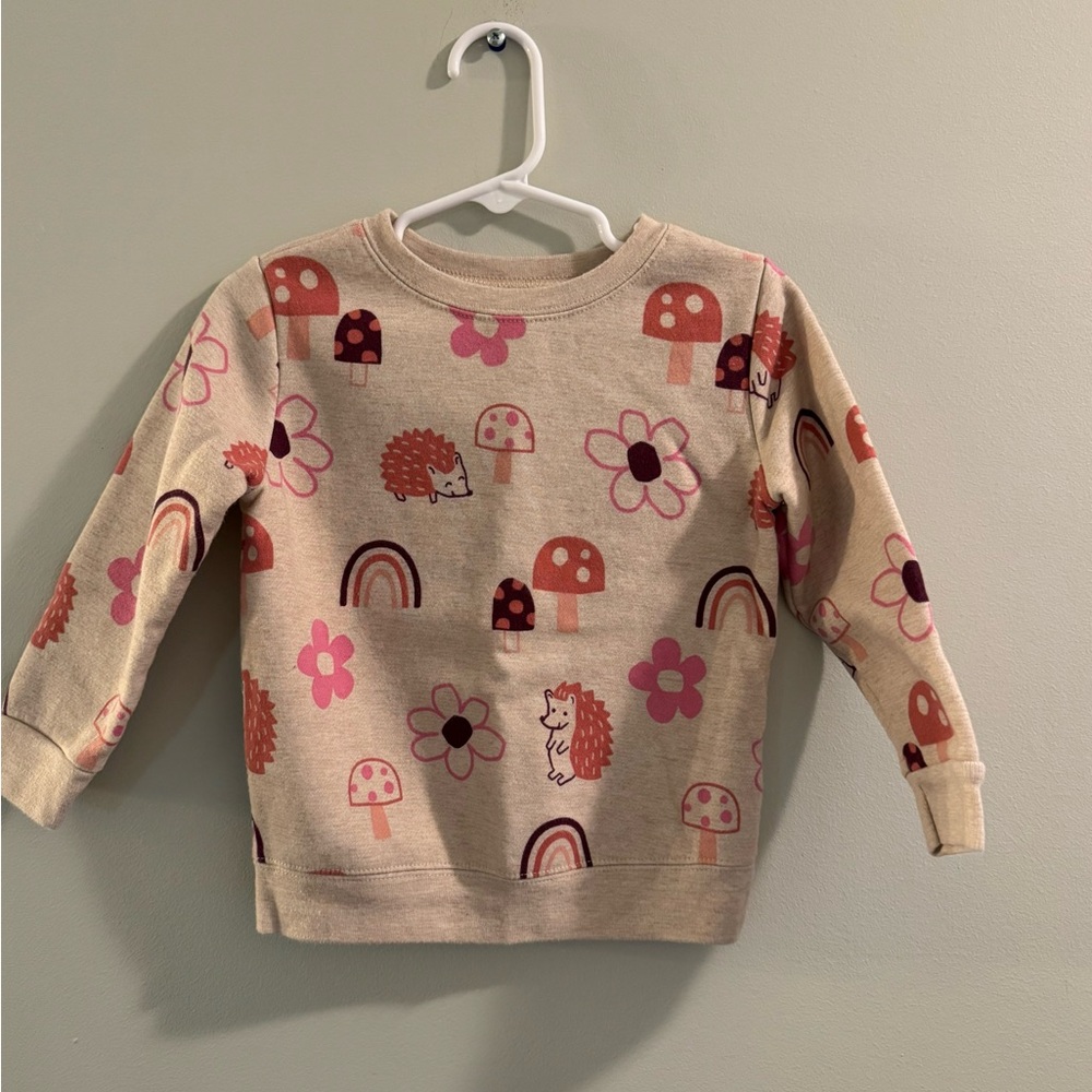 *3 FOR $20*  GARANIMAS 24M Mushroom, Rainbow, and Hedgehog Print Sweatshirt